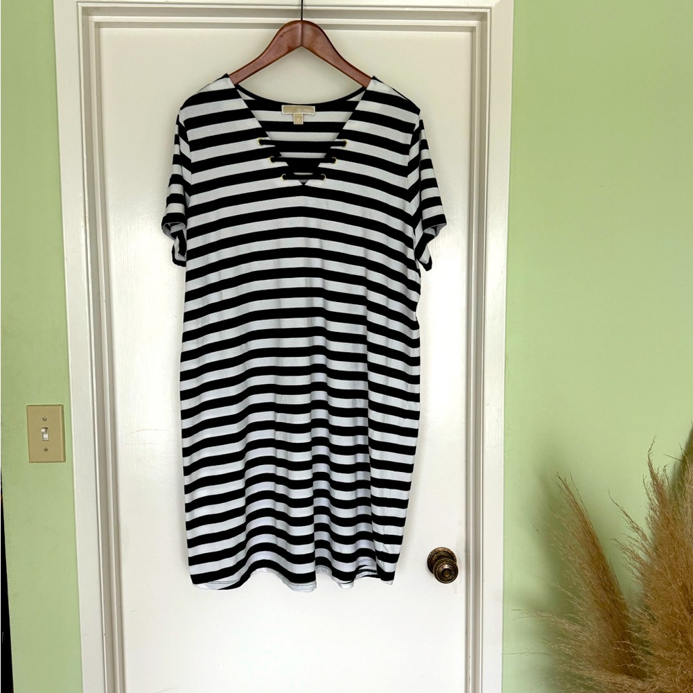 Michael Kors jersey black and white dress